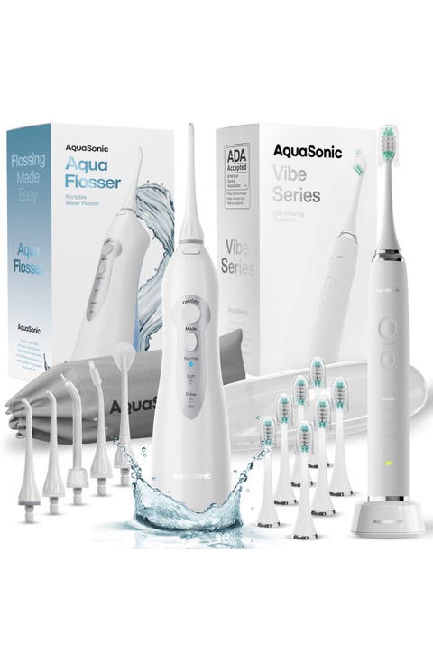 Vibe Series Ultra-Whitening Toothbrush & Aqua Flosser Set