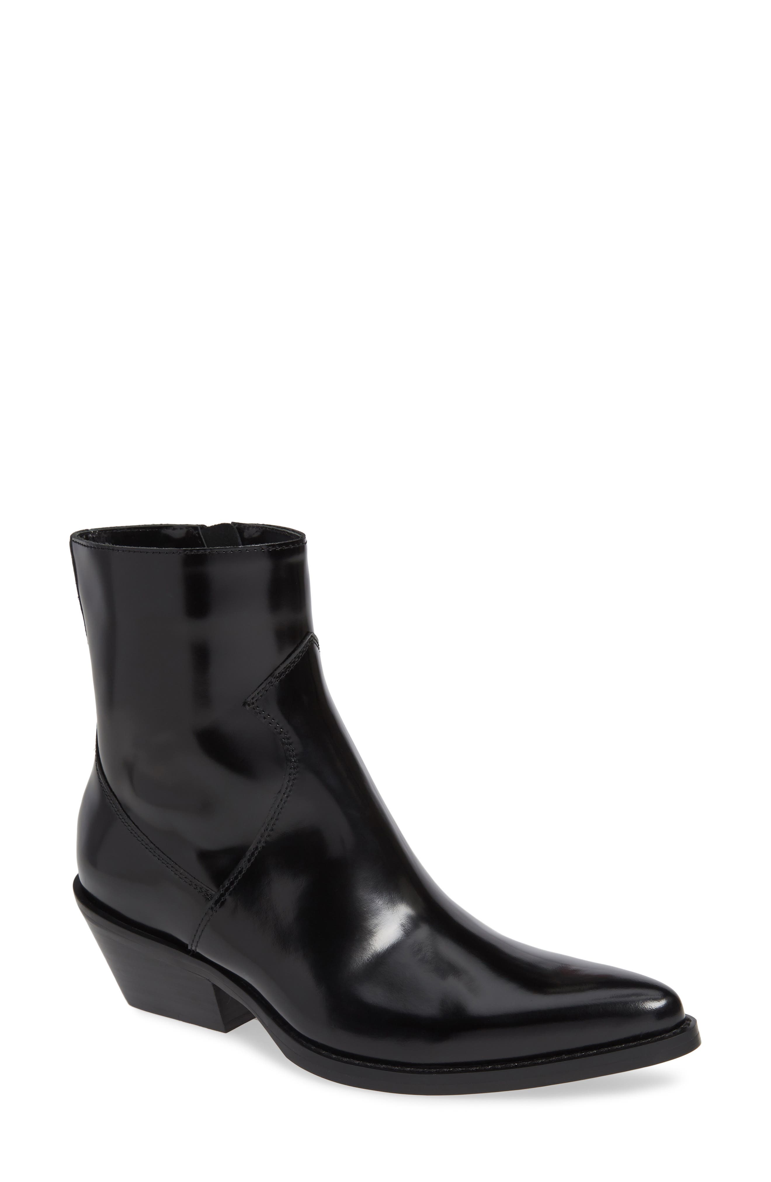 Calvin Klein Arianna Bootie, Main, color, BLACK LEATHER