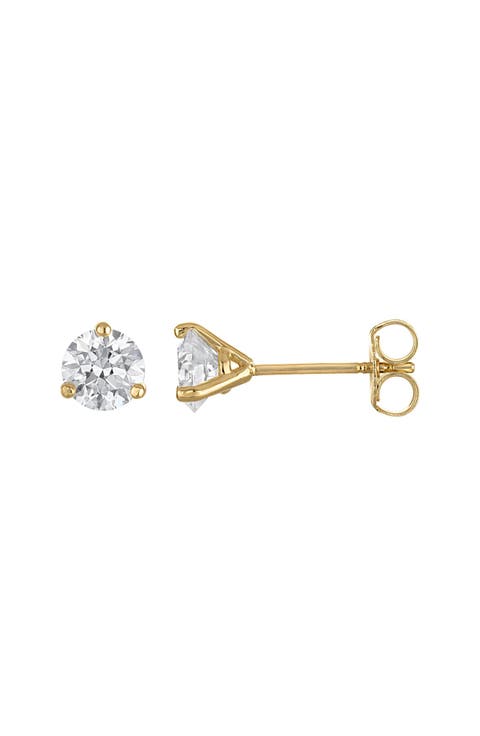 14K Gold Lab Grown Diamond Stud Earrings