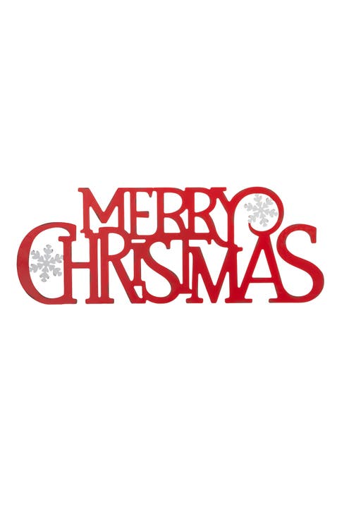 Metal MERRY CHRISTMAS or HAPPY HOLIDAYS Wall Decor