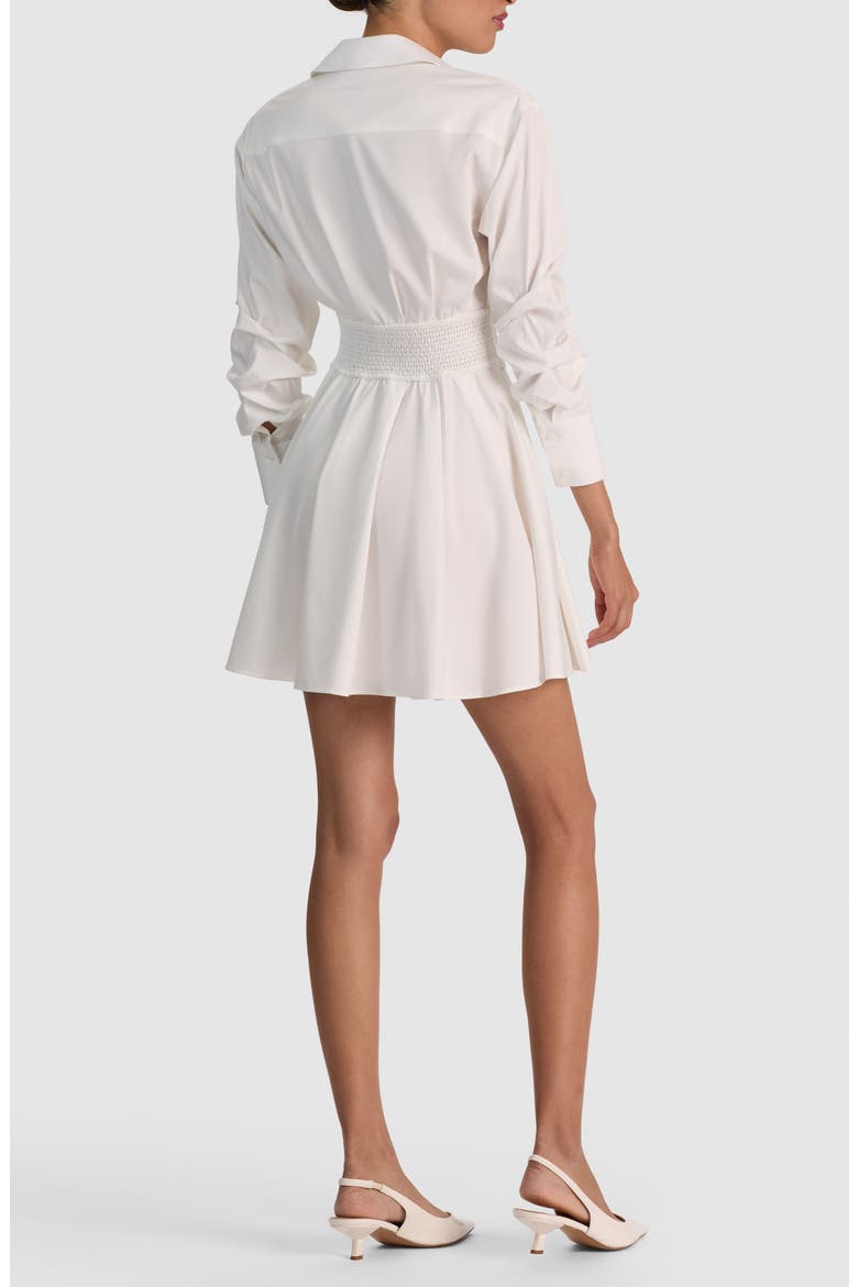 Edie Long Sleeve Corset Shirtdress, Alternate, color, OFF WHITE
