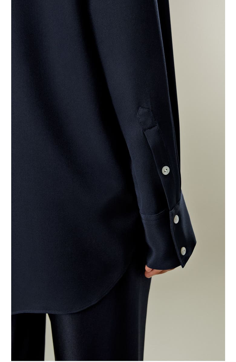 Lilysilk The One Relaxed Fit Silk Shirt, Alternate, color, Midnight Blue