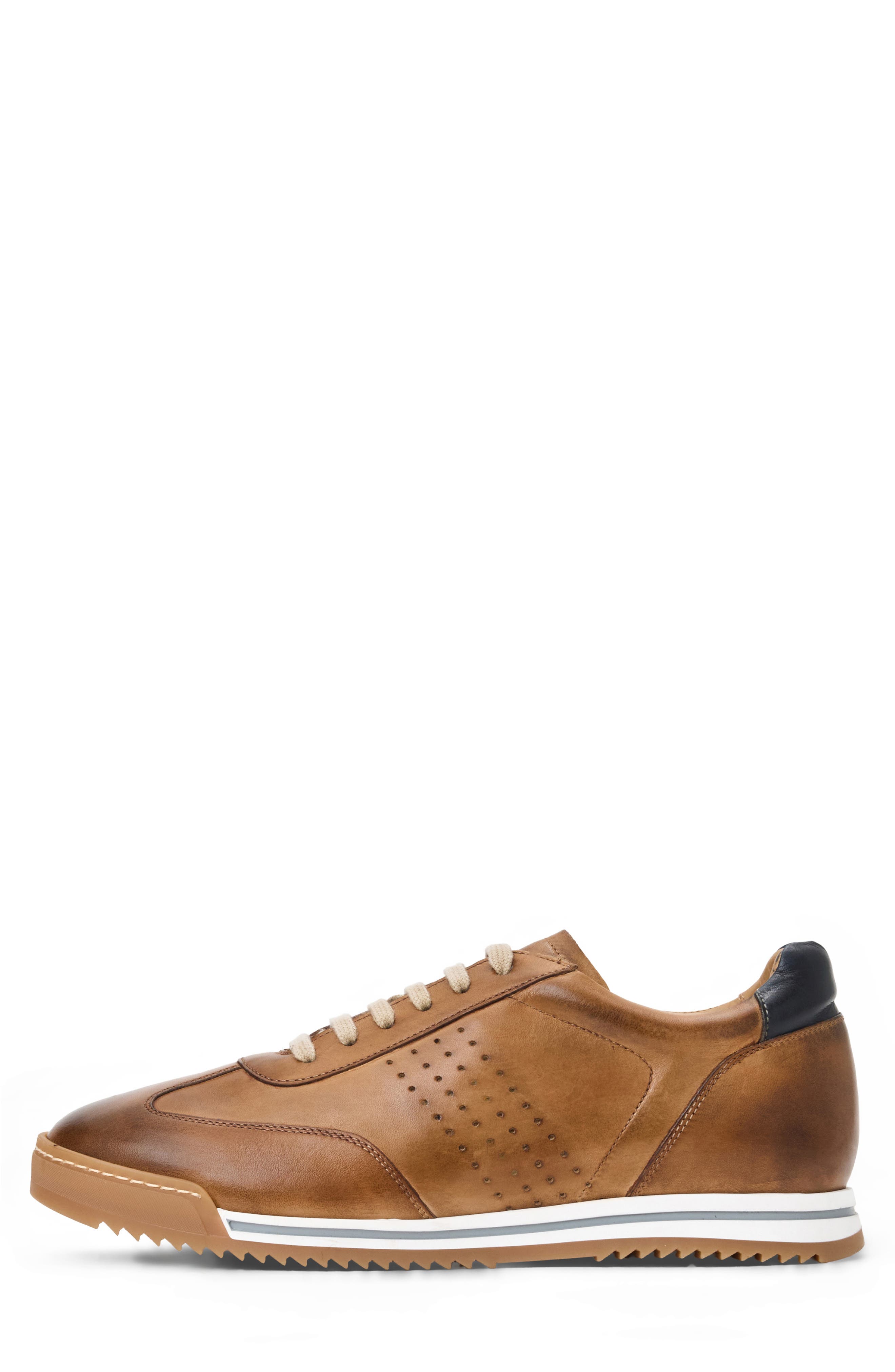 Brozzi Low Top Leather Sneaker, Alternate, color, COGNAC CALF