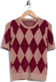 T Tahari Eyelash Knit Short Sleeve Sweater