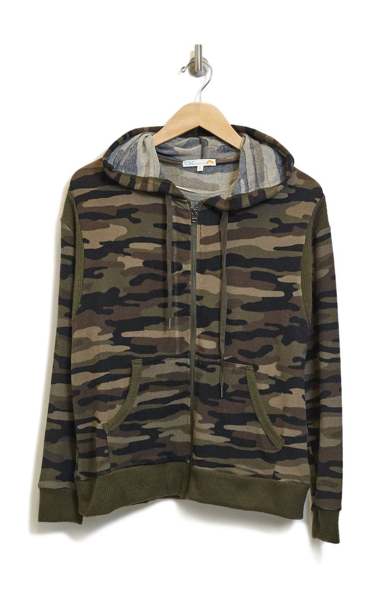 C & C California Luxe Hacci Zip Hoodie, Main, color, 