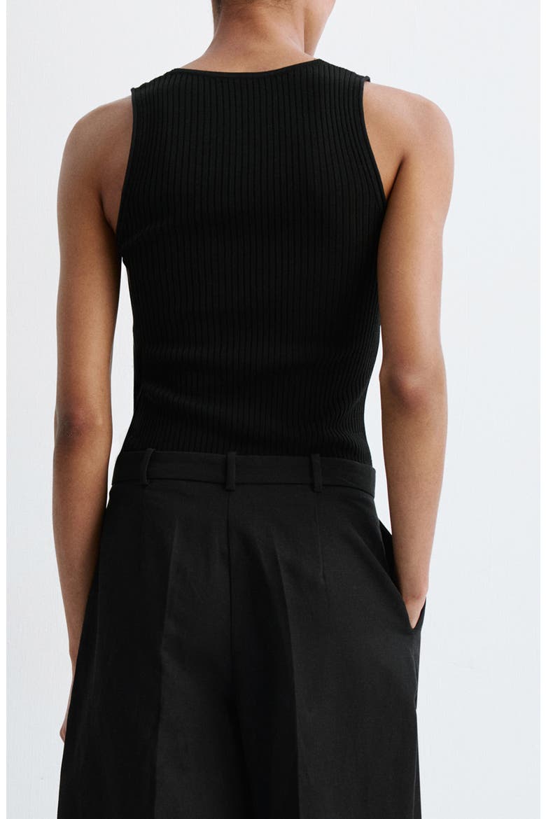 Lace Trim Lyocell Tank, Alternate, color, BLACK