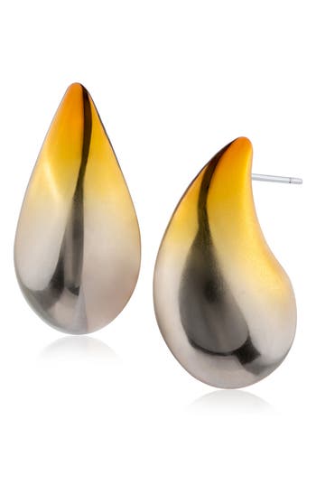 Jardin Gradient Pear Stud Earrings In Silver