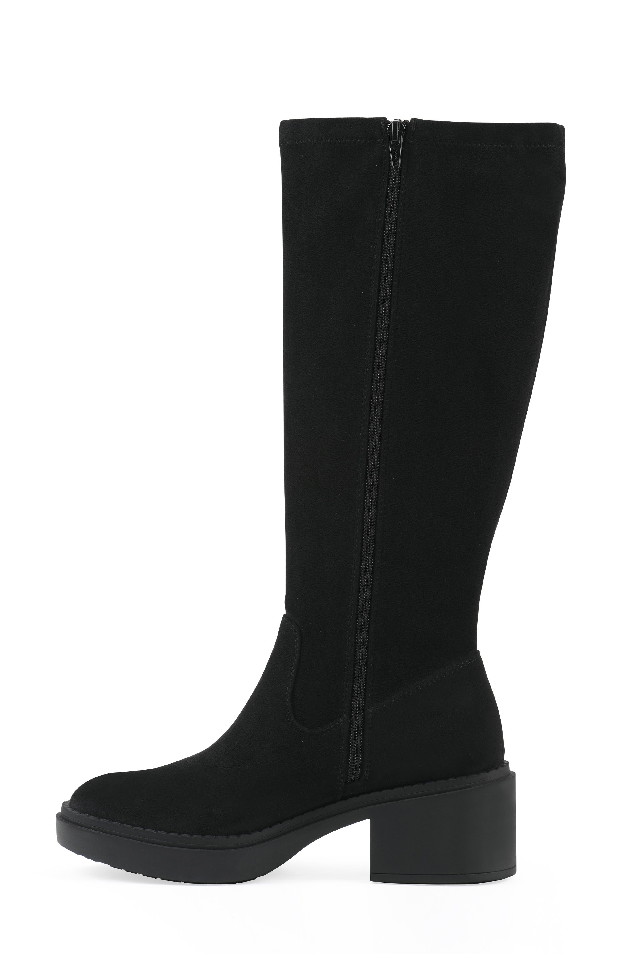 White Mountain Footwear Marcella Knee High Boot, Alternate, color, Black/ Fabric