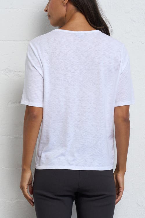 Franne Golde Slub Jersey Elbow Sleeve Crewneck Tee
