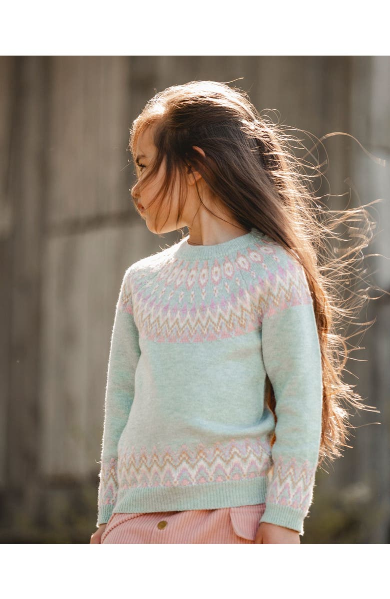 Deux par Deux Sweater with Norwegian Jacquard, Main, color, Turquoise Blue