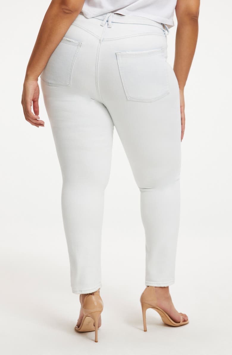 Good American Good Classic V-Yoke Slim Jeans, Alternate, color,