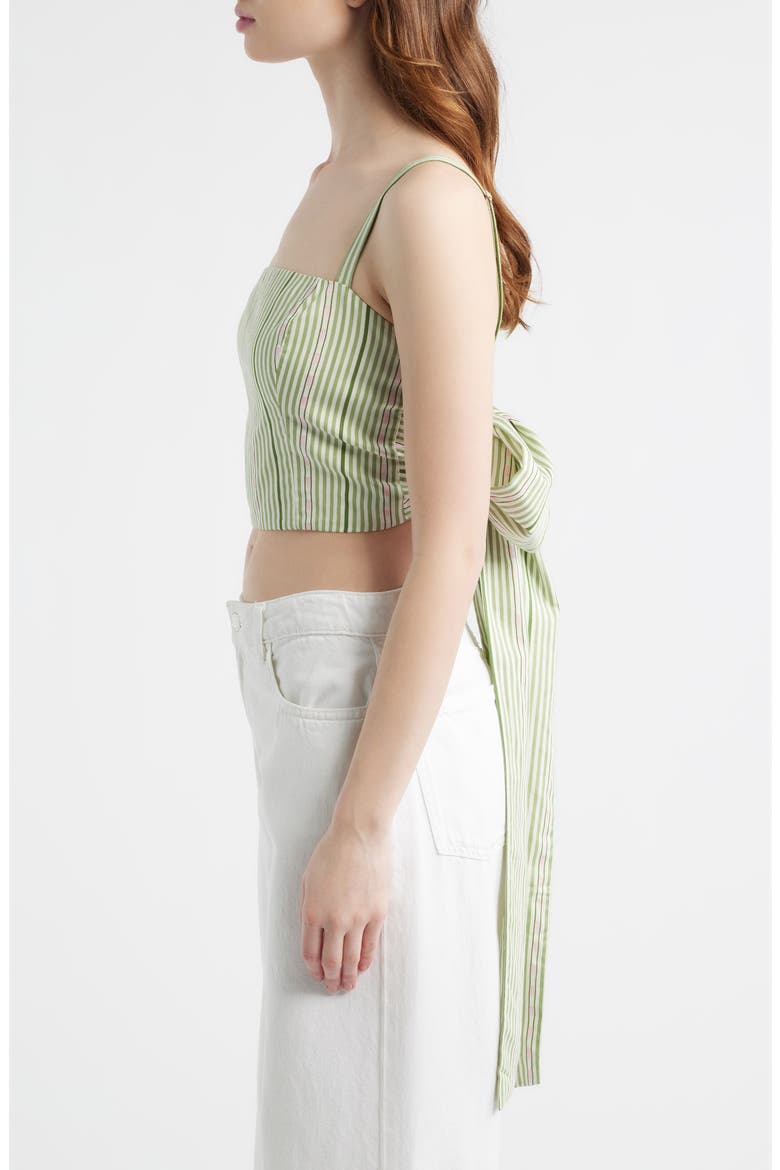 Miranda Stripe Crop Top, Alternate, color, GREEN JACQUARD STRIPE