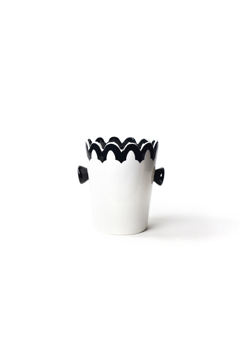 Black Arabesque Scallop Ice Bucket, Main, color, Black