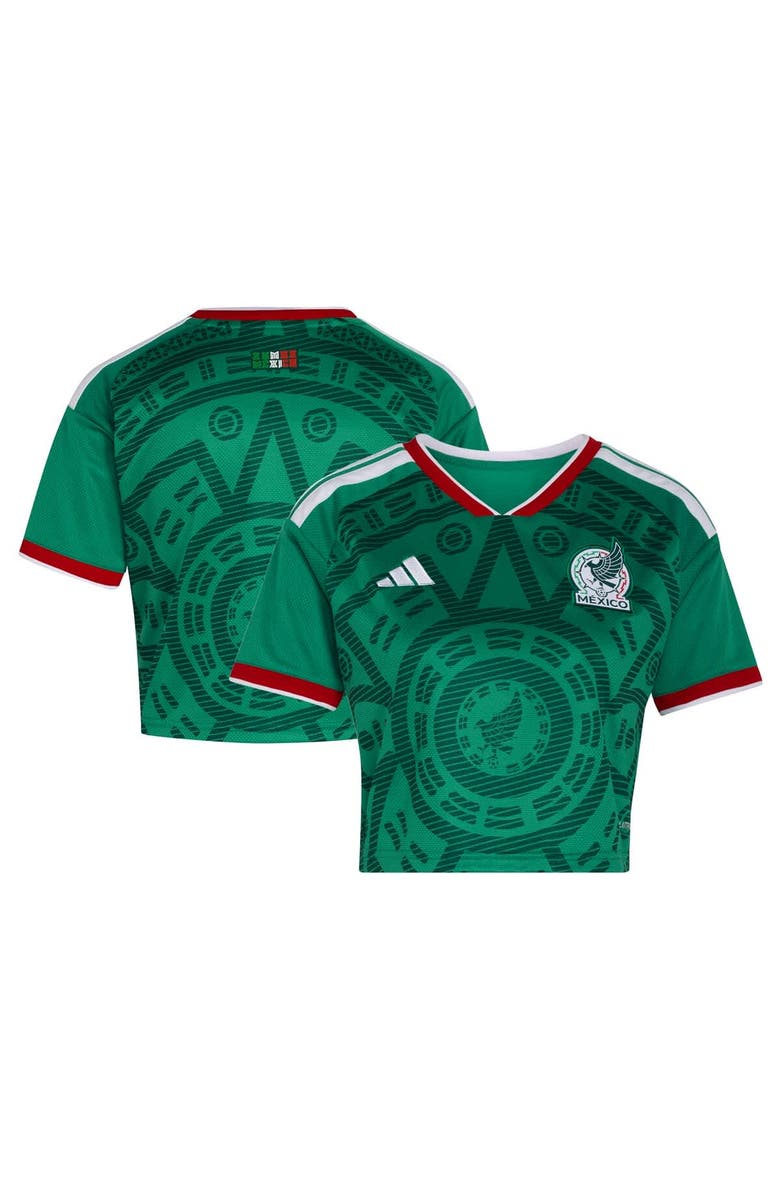 adidas Women's adidas  Green Mexico National Team FIFA x World Cup 2026 Home Cropped Replica Jersey, Main, color, Green