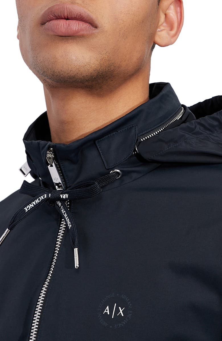 Armani Exchange Classic Yacht Cotton Blend Jacket with Hidden Hood, Alternate, color, 