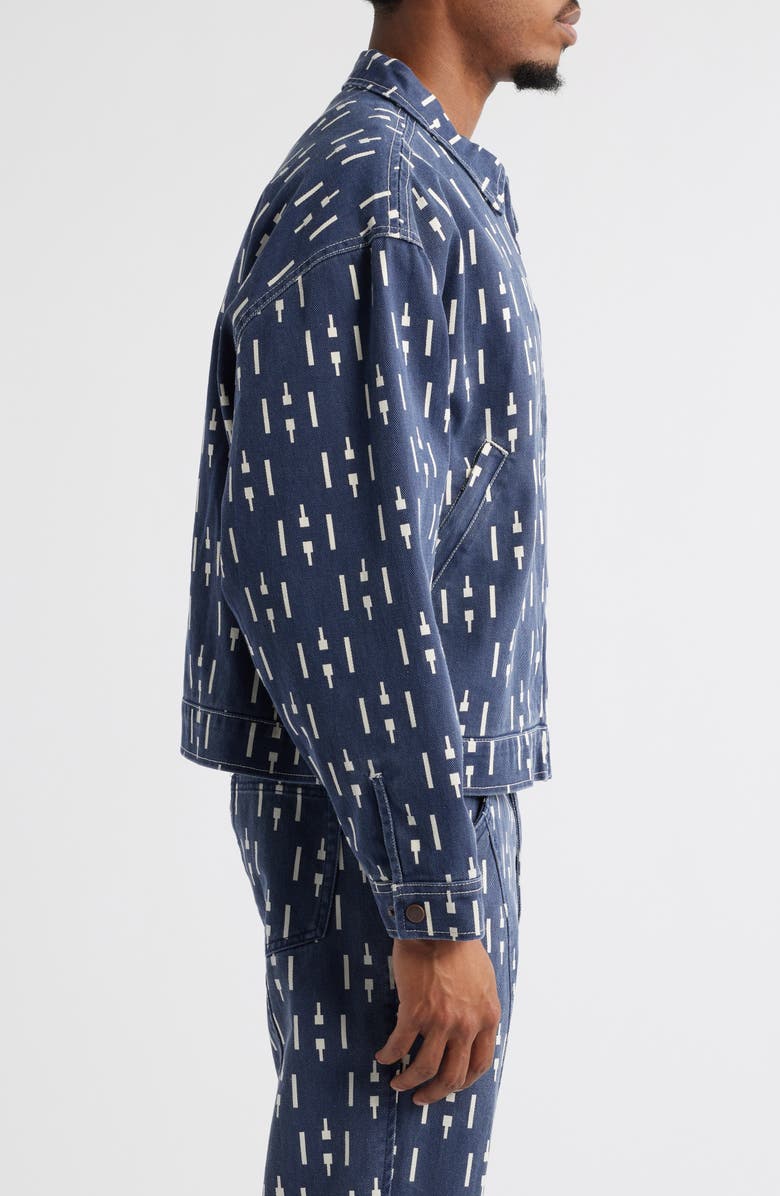 HONOR THE GIFT Print Denim Riding Jacket, Alternate, color, 