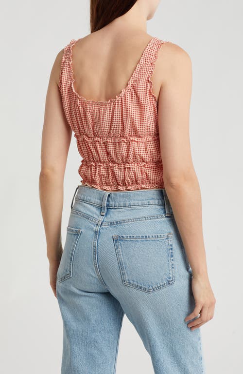 Lush Shirred Gingham Tank