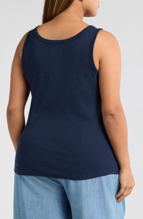 Caslon ® Melody Rib Tank Top In Blue