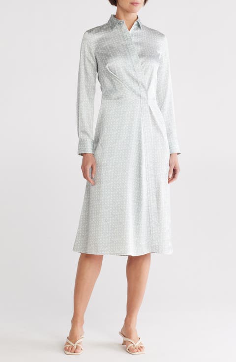 Danica Print Satin Shirtdress