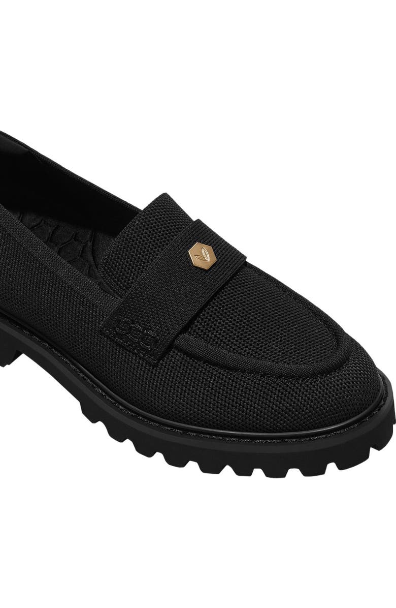 VIVAIA Round-Toe Platform Chunky Heel Loafers, Alternate, color, Black