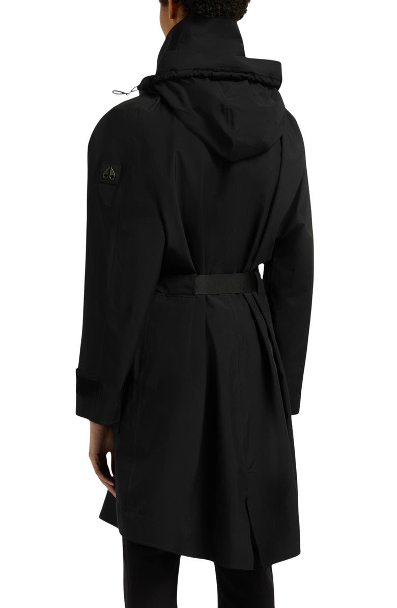 Moose Knuckles Claremont Belted Raincoat, Alternate, color, Black