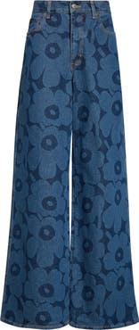 Marimekko Maridenim Unikko Wide Leg Jeans