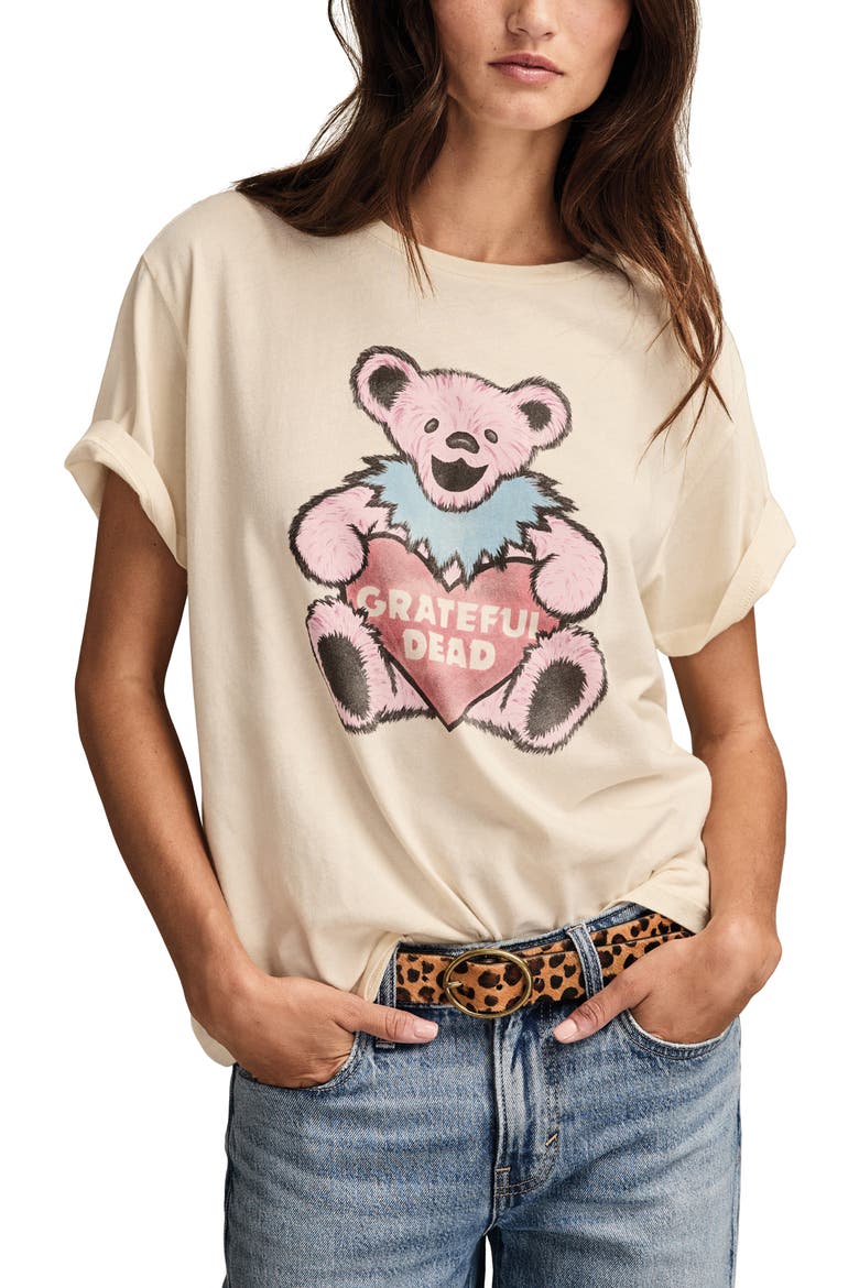 Grateful Dead Valentine Bear Cotton Graphic T-Shirt, Alternate, color, EGGNOG