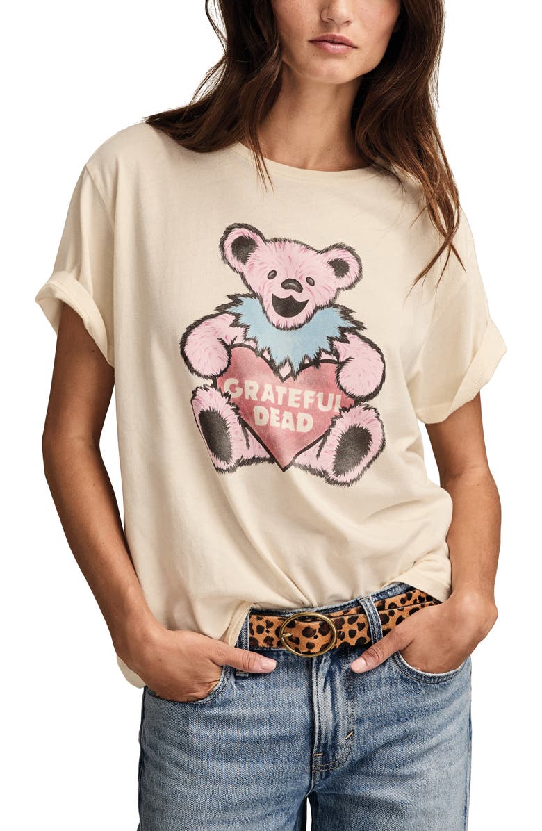 Lucky Brand Grateful Dead Valentine Bear Cotton Graphic T-Shirt, Alternate, color, Eggnog