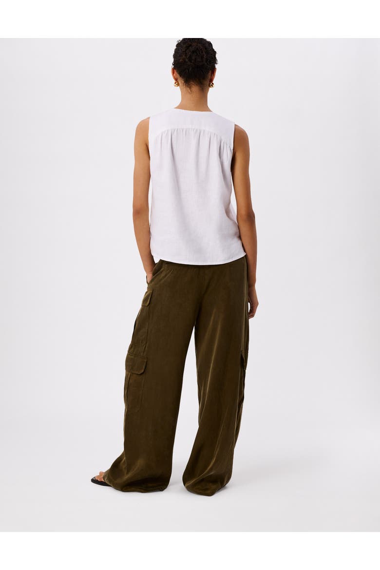 Laura Linen Button Up Tank Top, Alternate, color, White