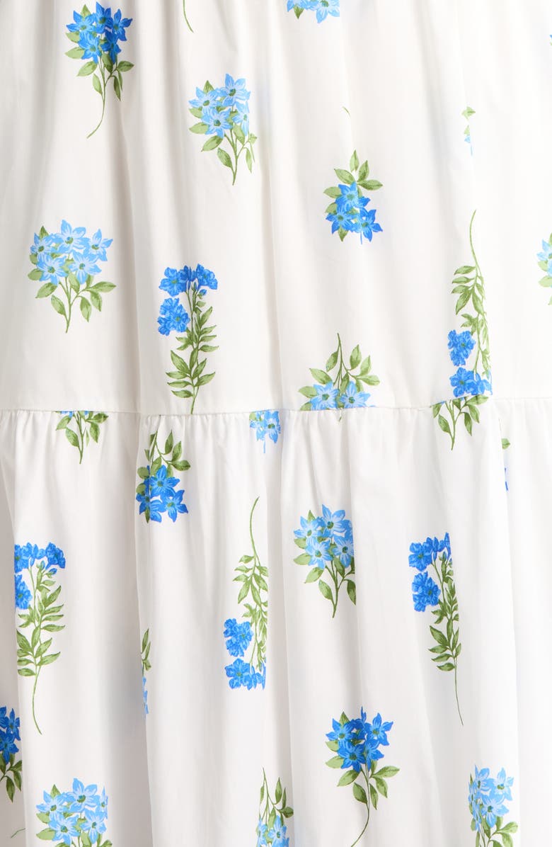 SUGARLIPS Jillian Floral Sunfire Tiered Midi Dress, Alternate, color, White Floral