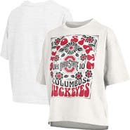 PRESSBOX Women's Pressbox White Ohio State Buckeyes Harmony Oversized T-Shirt