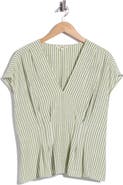 MAX STUDIO Striped V-Neck Top