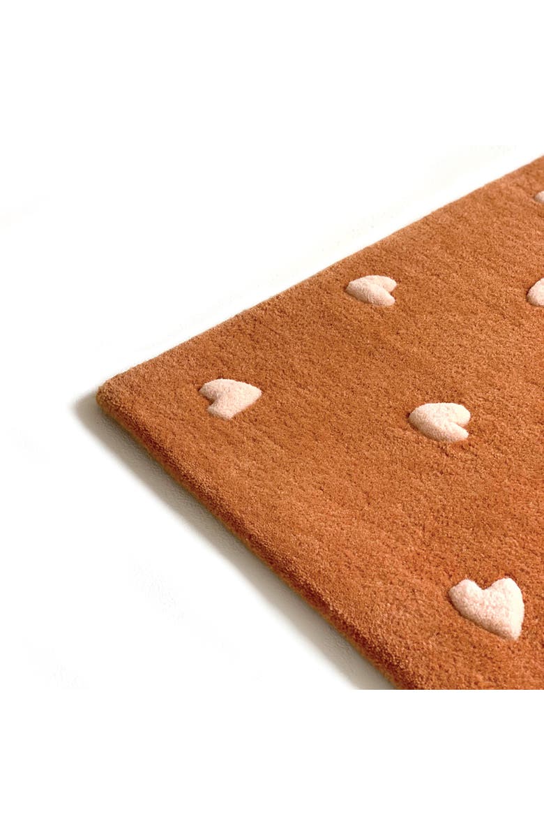 Maison Deux Hearts Rug, Alternate, color, Brown / Pink Print