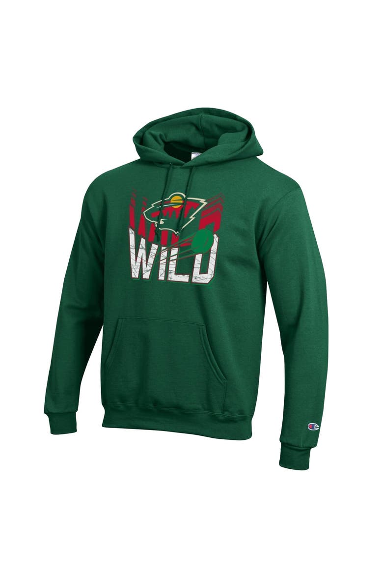 Men's Champion Green Minnesota Wild Powerblend Hoodie, Alternate, color, Green