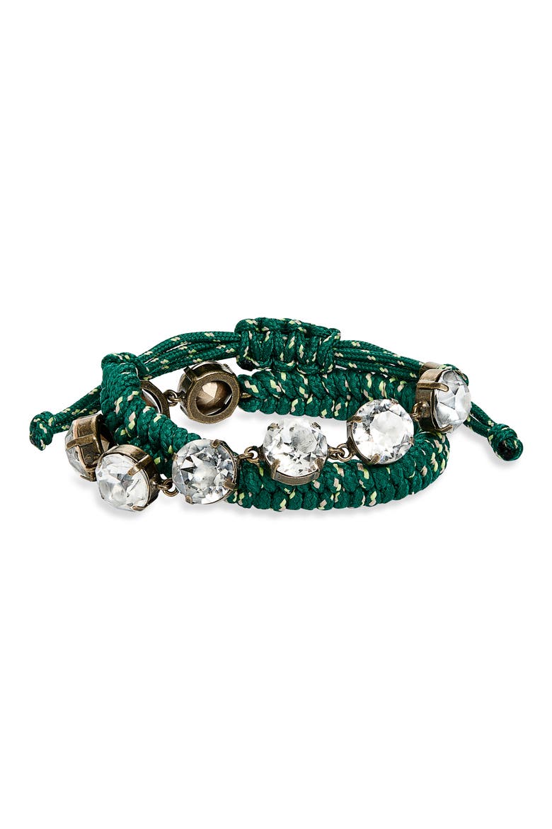 Gala Double Cord Stone Bracelet, Main, color, MILITARY/ OLIVINE