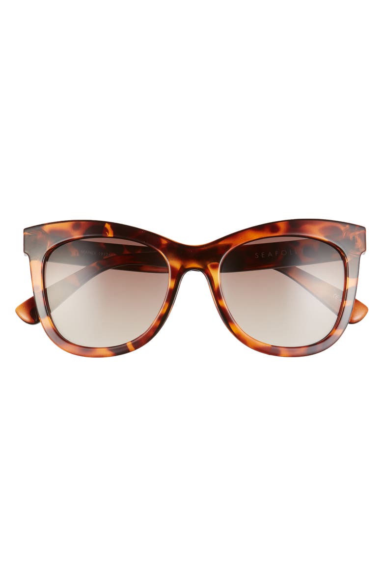 Manly 52mm Cat Eye Sunglasses, Alternate, color, DARK TORTOISE/ BROWN