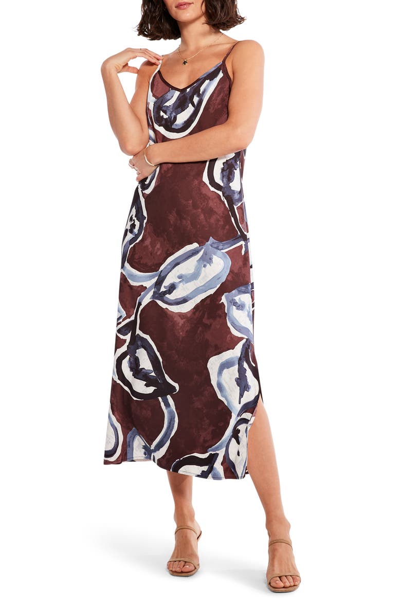 Watercolor Vines Slipdress, Main, color, BROWN MULTI