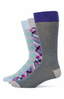 Lorenzo Uomo Assorted 3-Pack Crew Socks