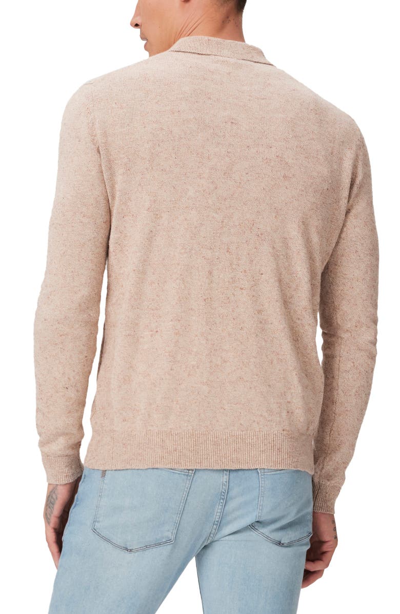 PAIGE Valdez Cotton & Linen Polo Sweater, Alternate, color, Clouded Sunrise Multi