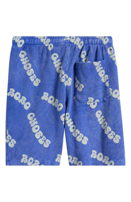 Bobo Choses Kids' Wavy Logo Organic Cotton Shorts In Blue