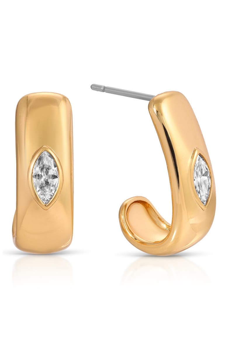 Marquise Hoop Earrings, Main, color, GOLD