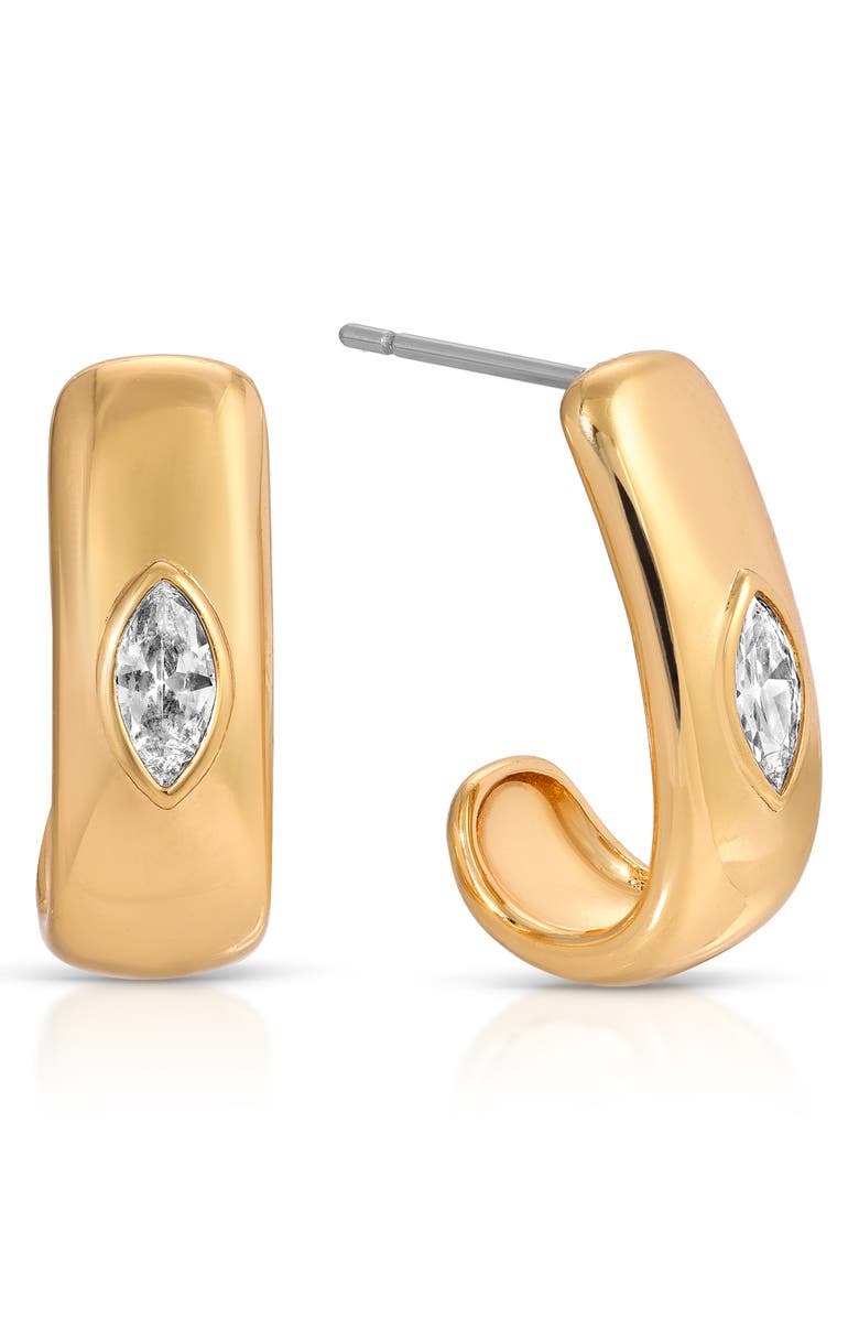 Ettika Marquise Hoop Earrings, Main, color, Gold