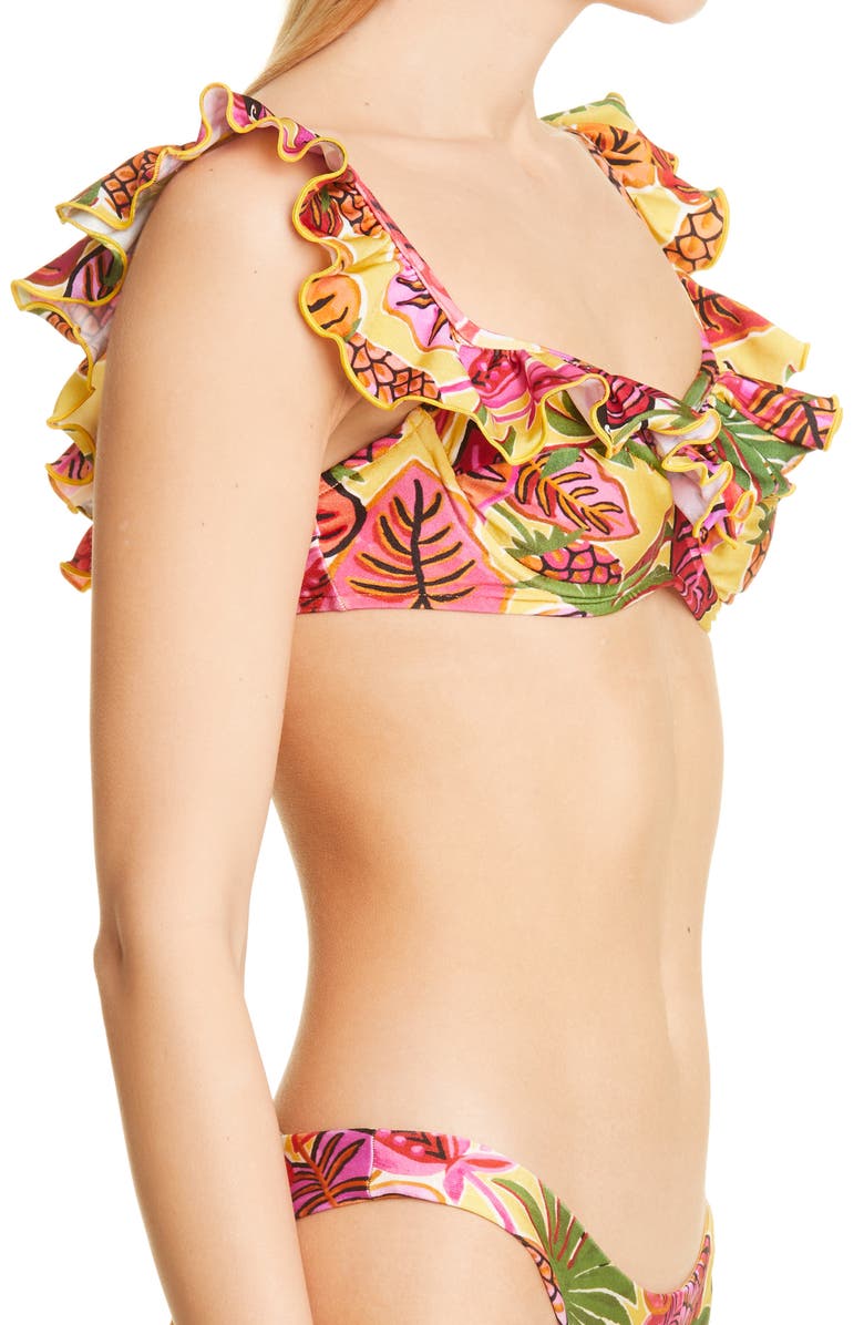 FARM Rio Fruit Dream Ruffle Underwire Bikini Top, Alternate, color, 