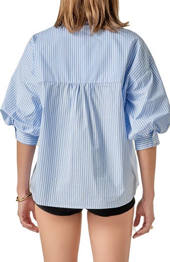 English Factory Stripe Balloon Shirt | Nordstrom