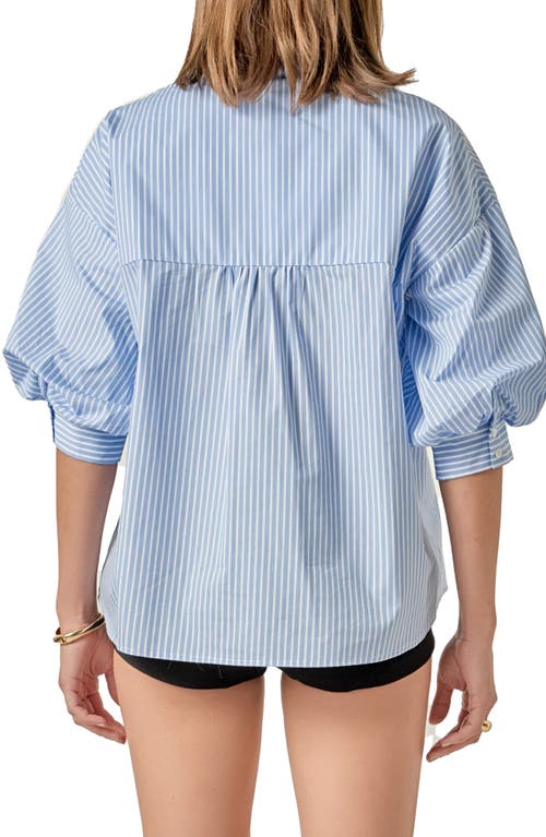 English Factory Stripe Balloon Shirt In Blue