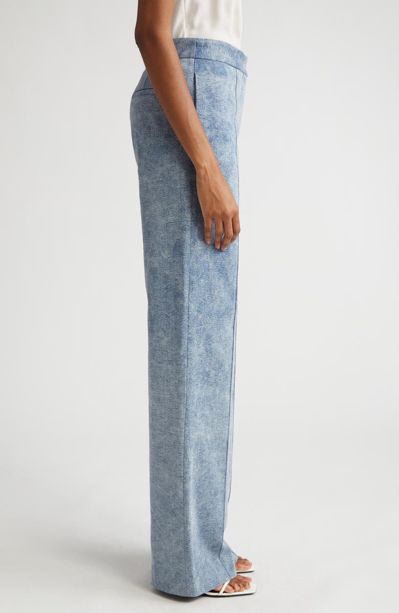 Adam Lippes High Waist Pintuck Pleat Wide Leg Jeans, Alternate, color, 