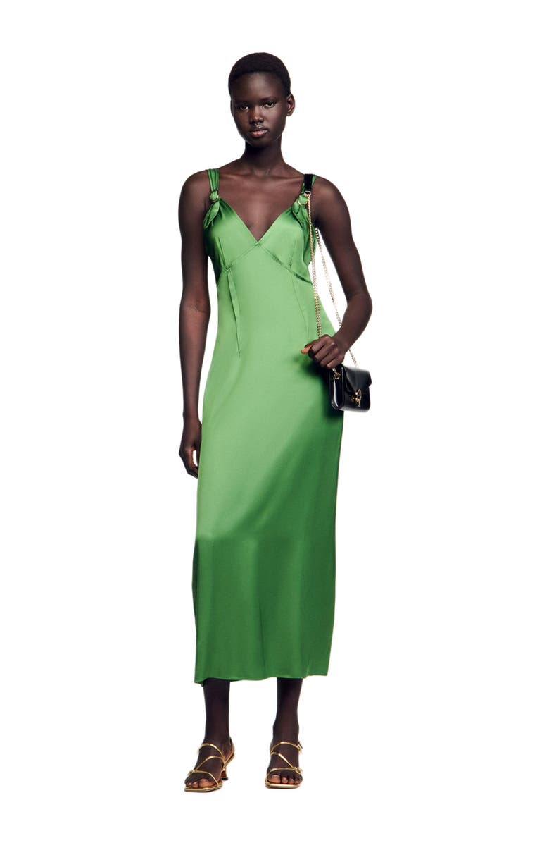 SANDRO Fluid satin-effect dress, Alternate, color,