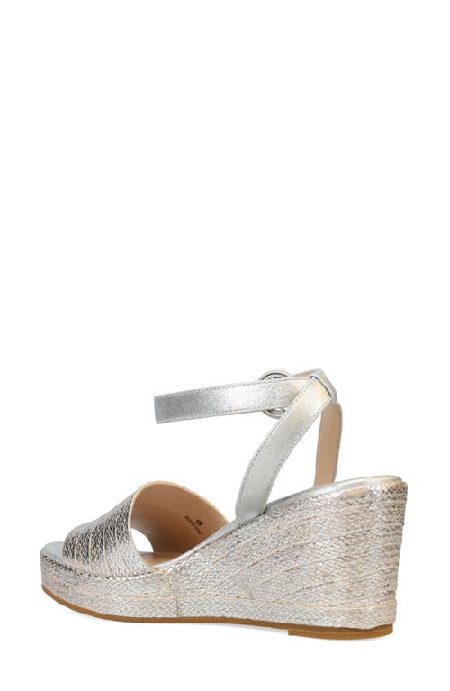 Pelle Moda Wilder Espadrille Wedge Sandal In Silver