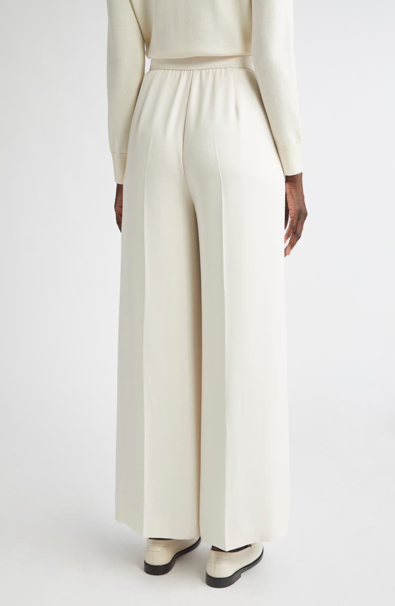 ST. JOHN Satin Back Crepe Wide Leg Pants, Alternate, color, Ecru