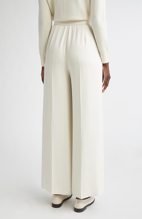 St John St. John Satin Back Crepe Wide Leg Pants In White